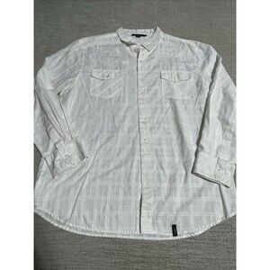 Straight Faded Shirt Men’s XL White Button Down Long Sleeve Shirt Pockets